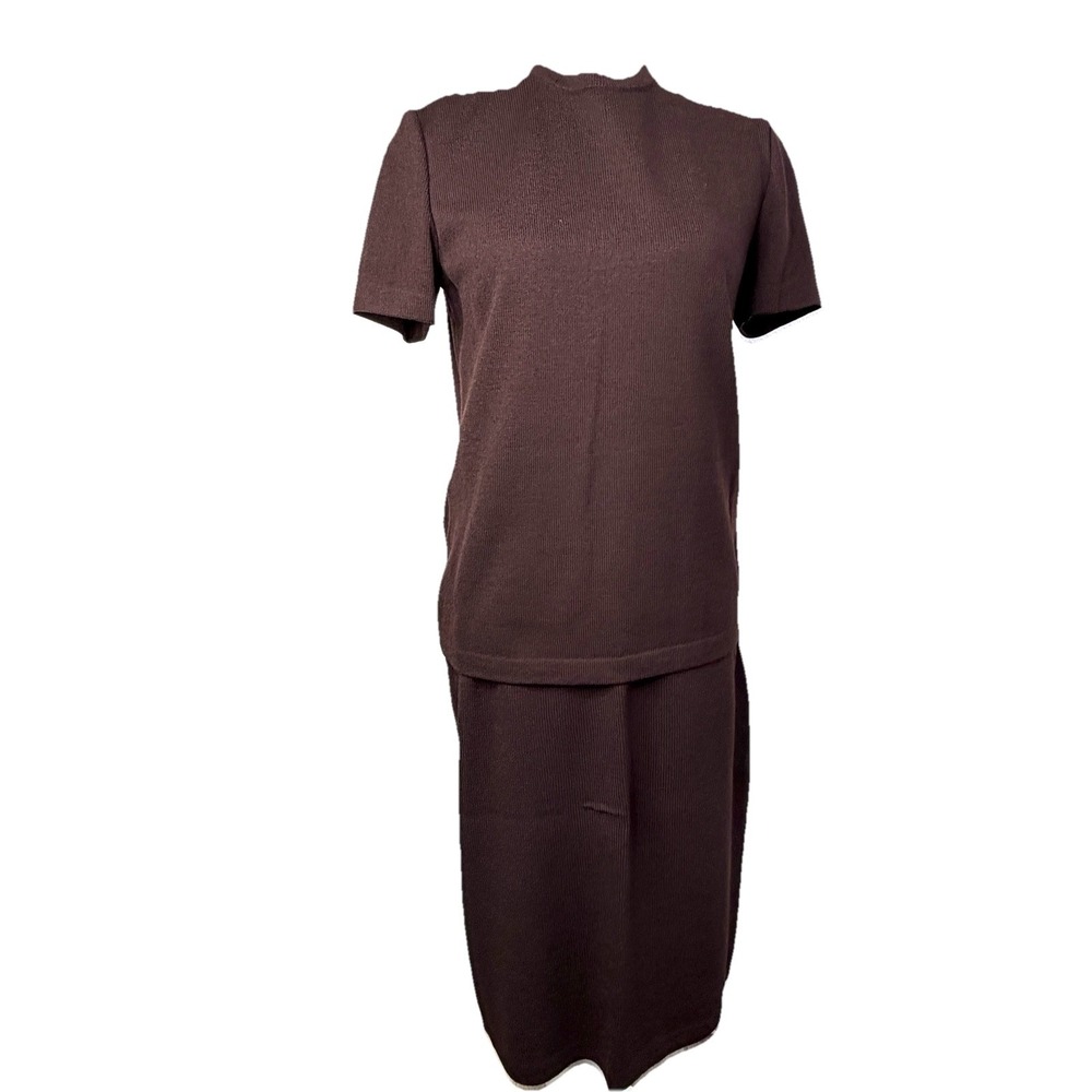 St. John Brown 3 Piece Santana Knit Skirt Set‎ Women's Size 12/2/P - Picture 9 of 16